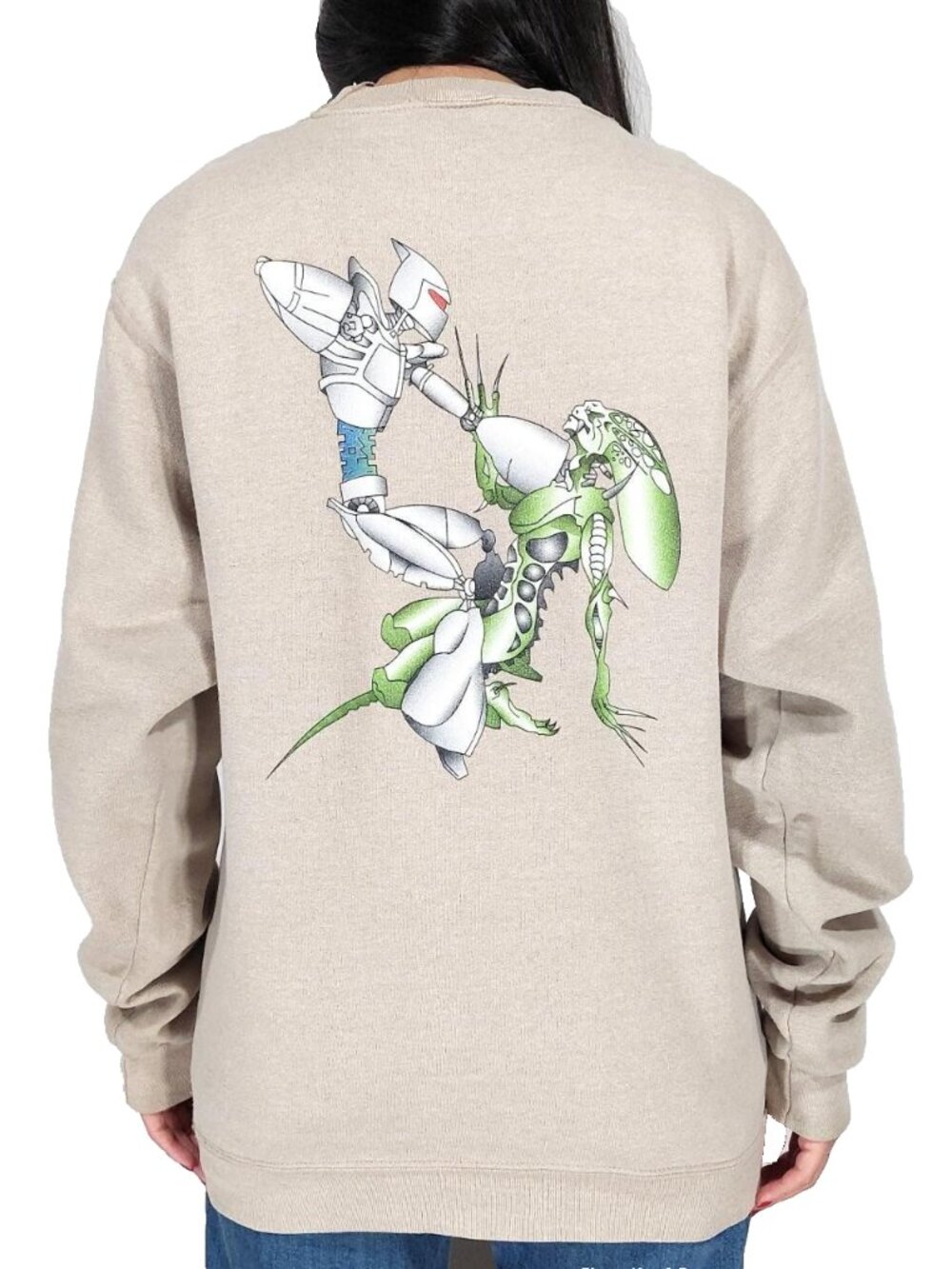 Vintage 90s Metro Skatewear 'Robot Vs Alien' Women's Crewneck Sweatshirt. Sz L.
